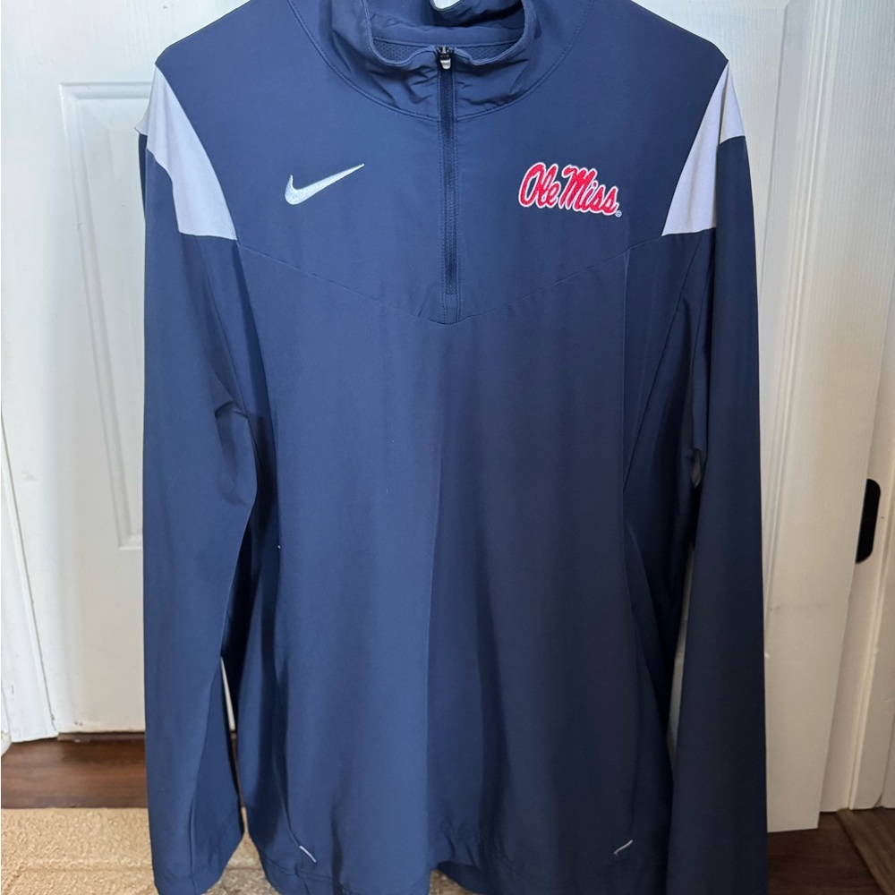 Nike Dark Blue Ole Miss Half-Zip Pullover L